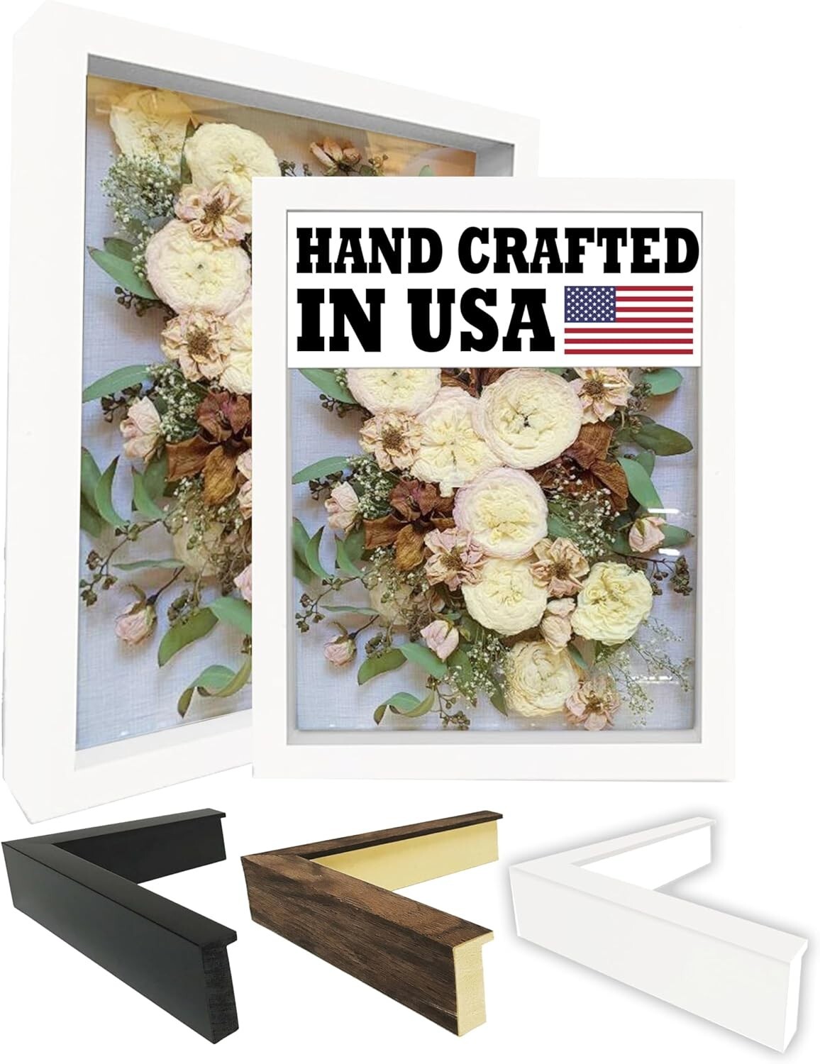 2-3/16&Prime; White Shadow Box Picture Frame 11×14 12×18 16×20 24×36 30×40 36×36 +SALE