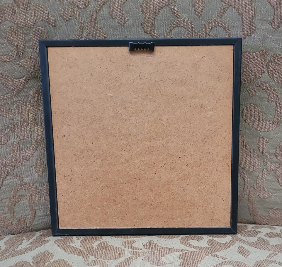 Framed with Matting & Glass ShadowBox Clay Plate Mayan/Aztec Design 8&Prime;Square