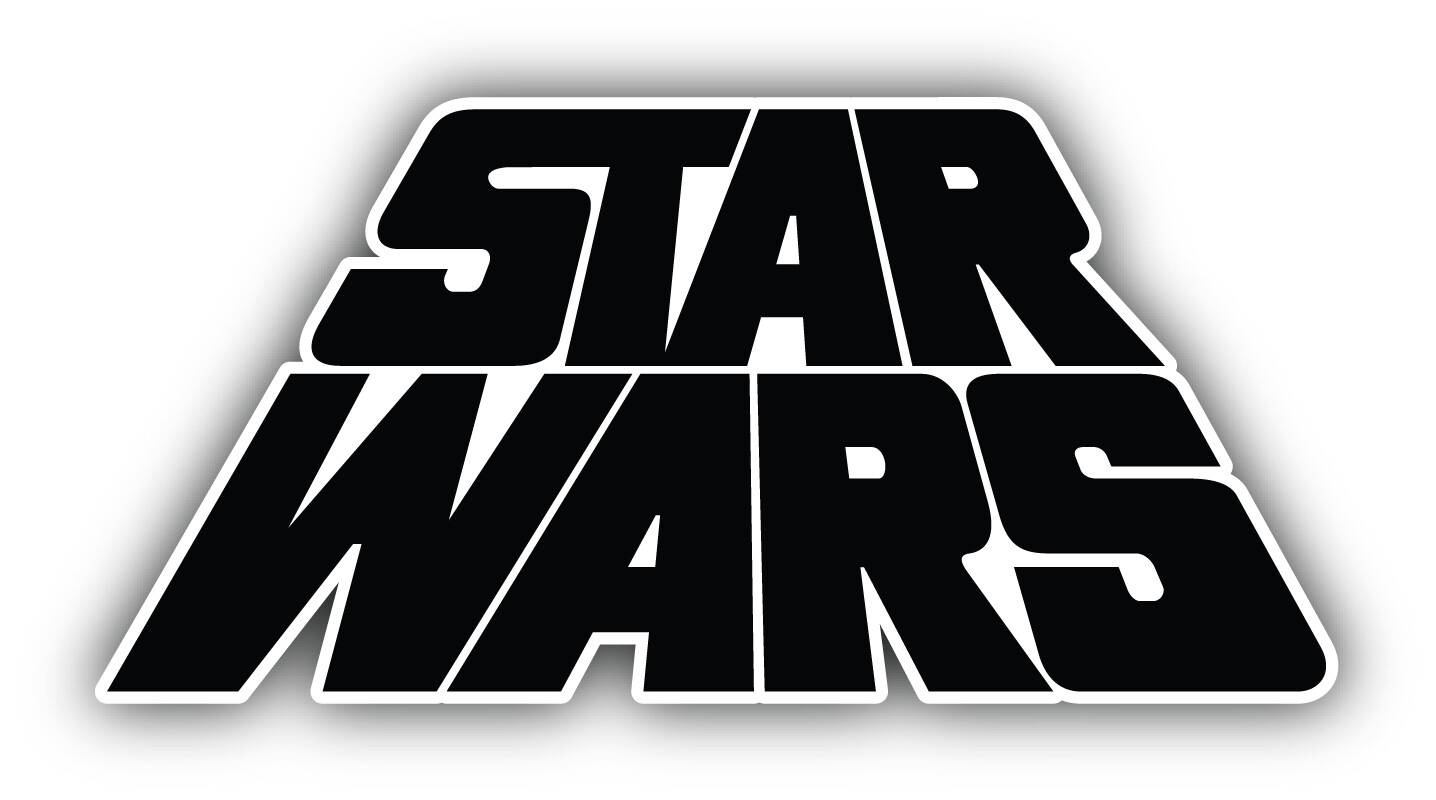 Star Wars Cartoon Black Logo Sticker Bumper Decal –  »SIZES »