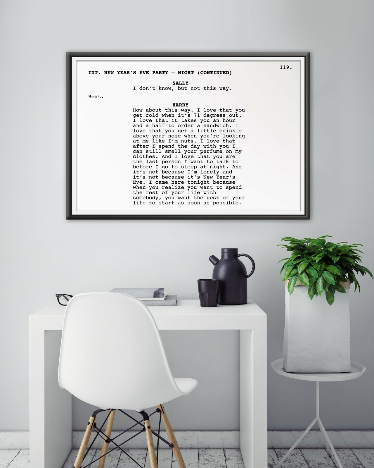 When Harry Met Sally Screenplay POSTER! (up to 24&Prime; x 36&Prime;) – Minimalist – Movie