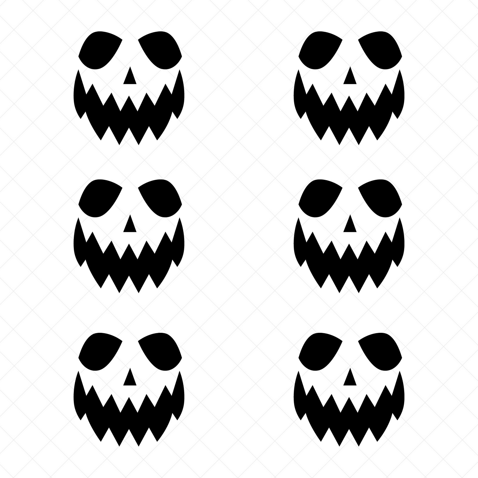 6 Jack-o&rsquo;-Lantern Face Vinyl Decals | Halloween Pumpkin Stickers | Spooky