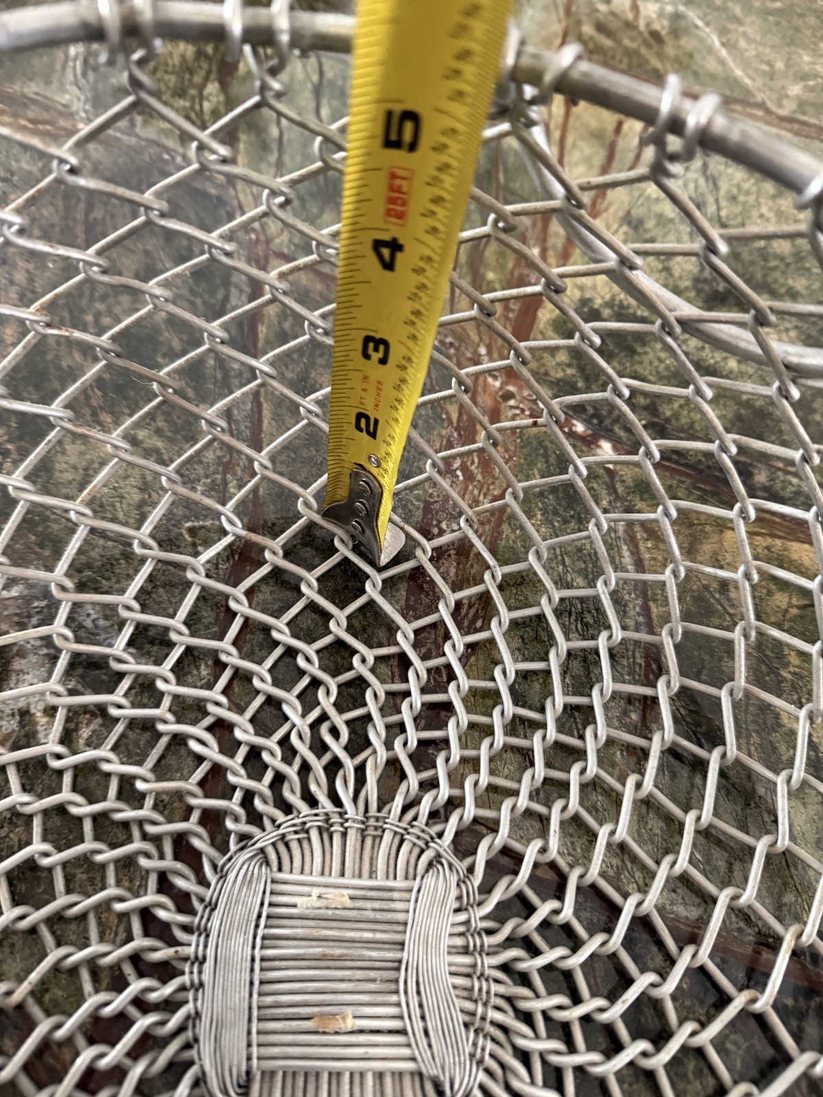 Handmade Metal Wire Basket with Handles 10 1/2&Prime; D X 5&Prime; H