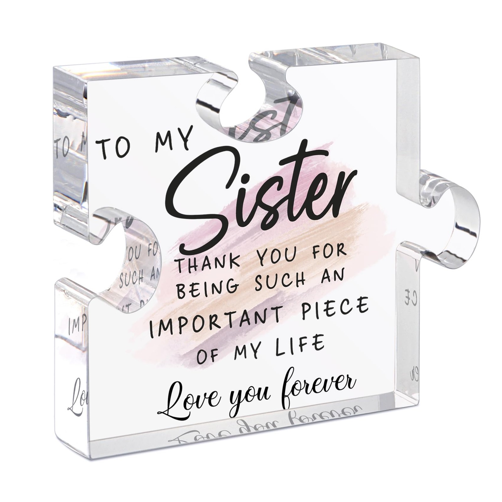 Sister Present, Acrylic Puzzle Plaque, Birthday Wedding Gift, Home Decor