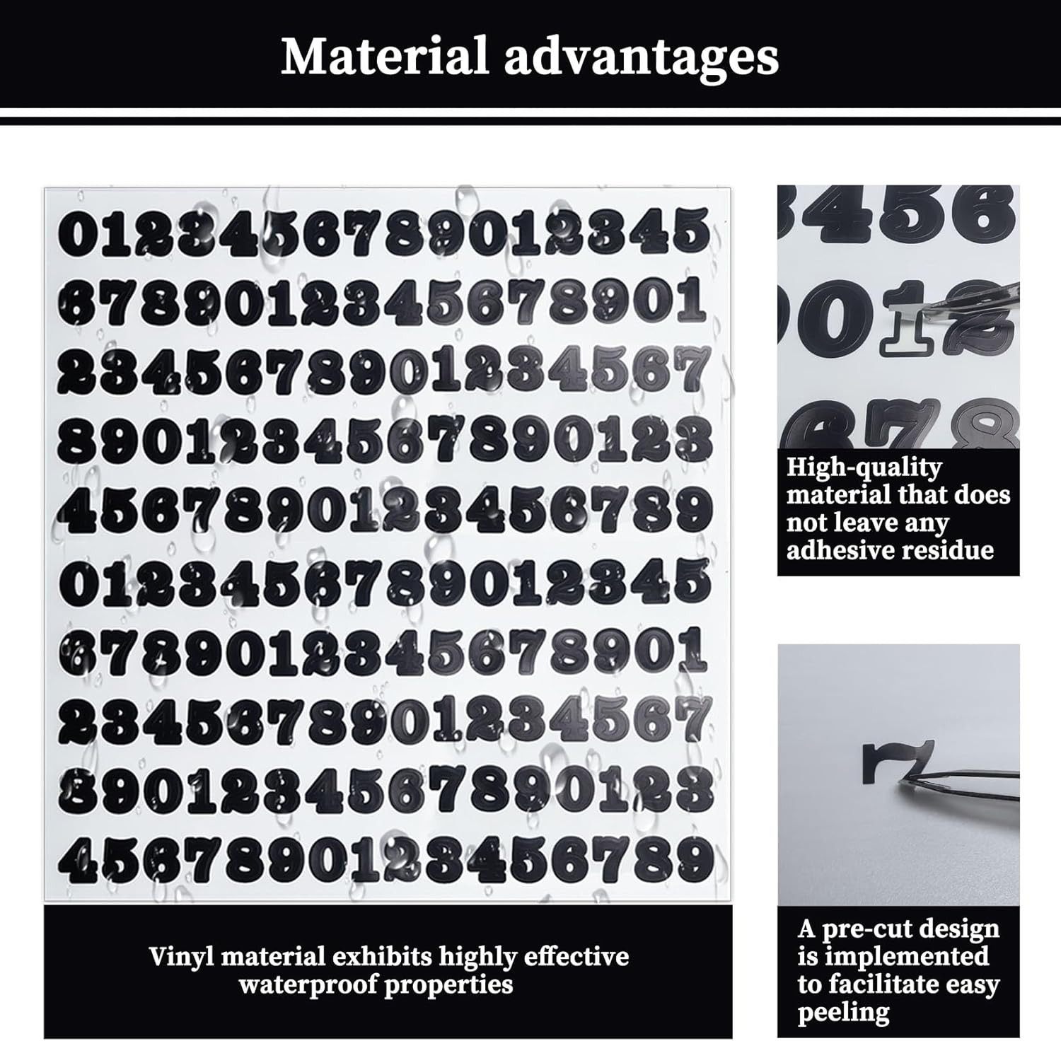 1/2 Inch Self Adhesive Vinyl Number Stickers, Waterproof Number Stickers for Org