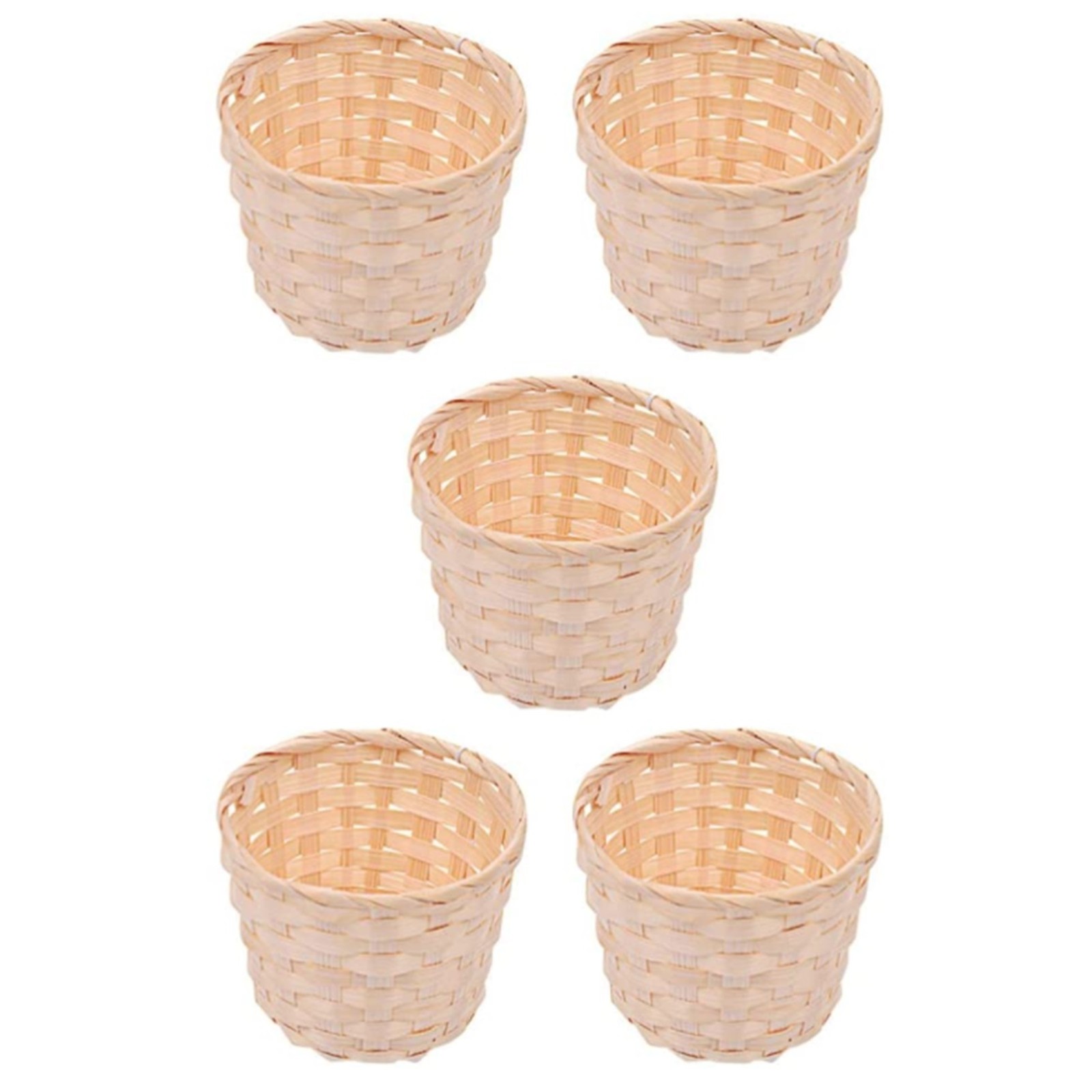 5PCS Woven Baskets Without Handles for Party Favors Crafts Decor Suitable2011