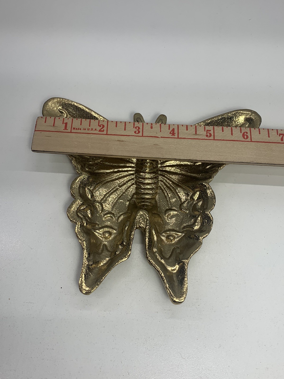 New Gold Metal Moth Trinket Dish Skull Face Gothic Home Decor NWT