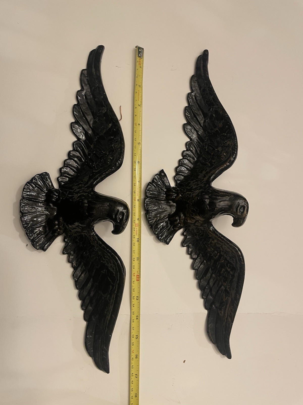 VINTAGE EAGLES SPREAD WINGS. Front Door House Wall Hanger Cast Iron? 17&Prime; inches