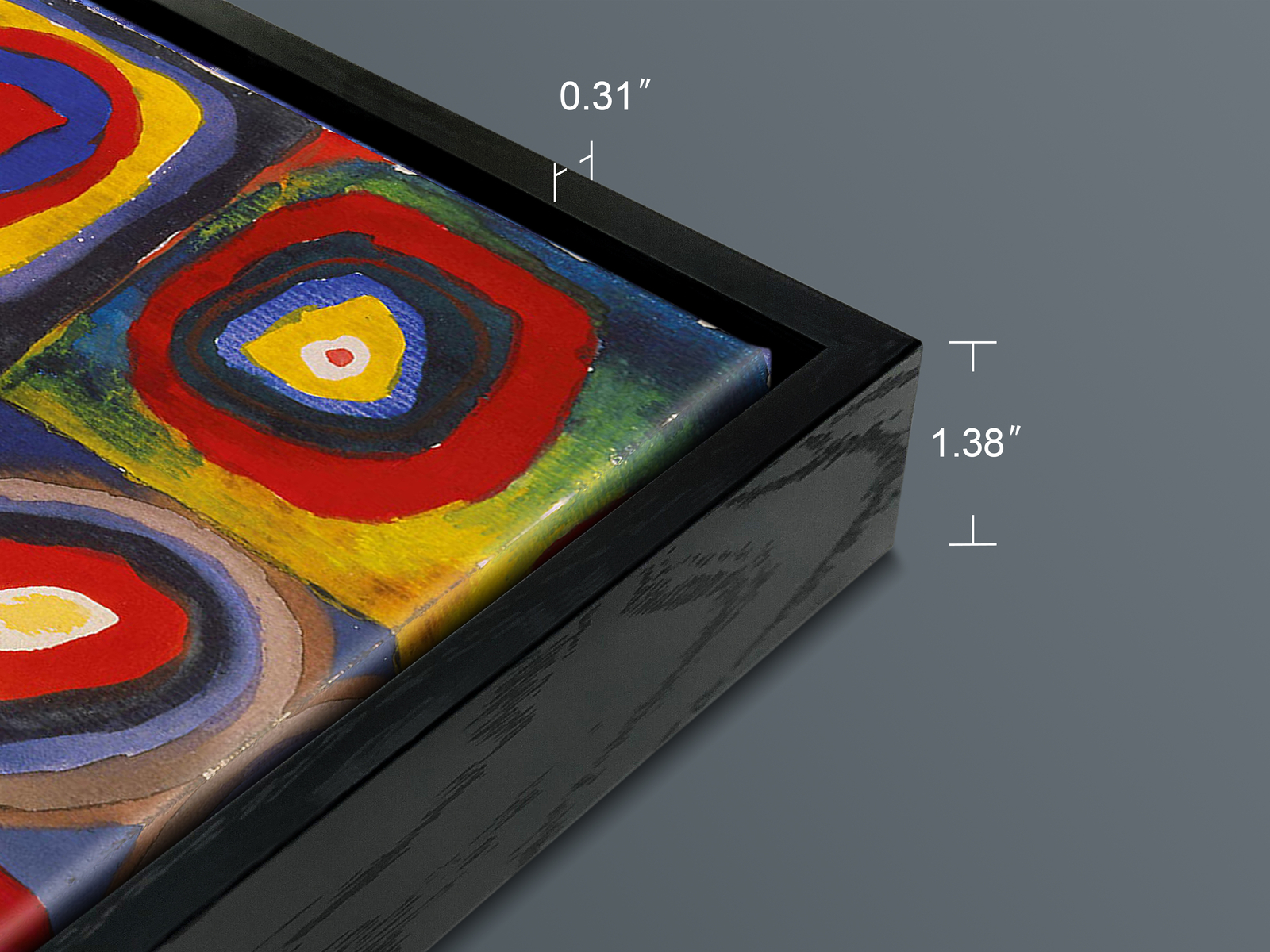 Framed Squares with Concentric Circles Canvas Wall Art of Wassily Kandinsky