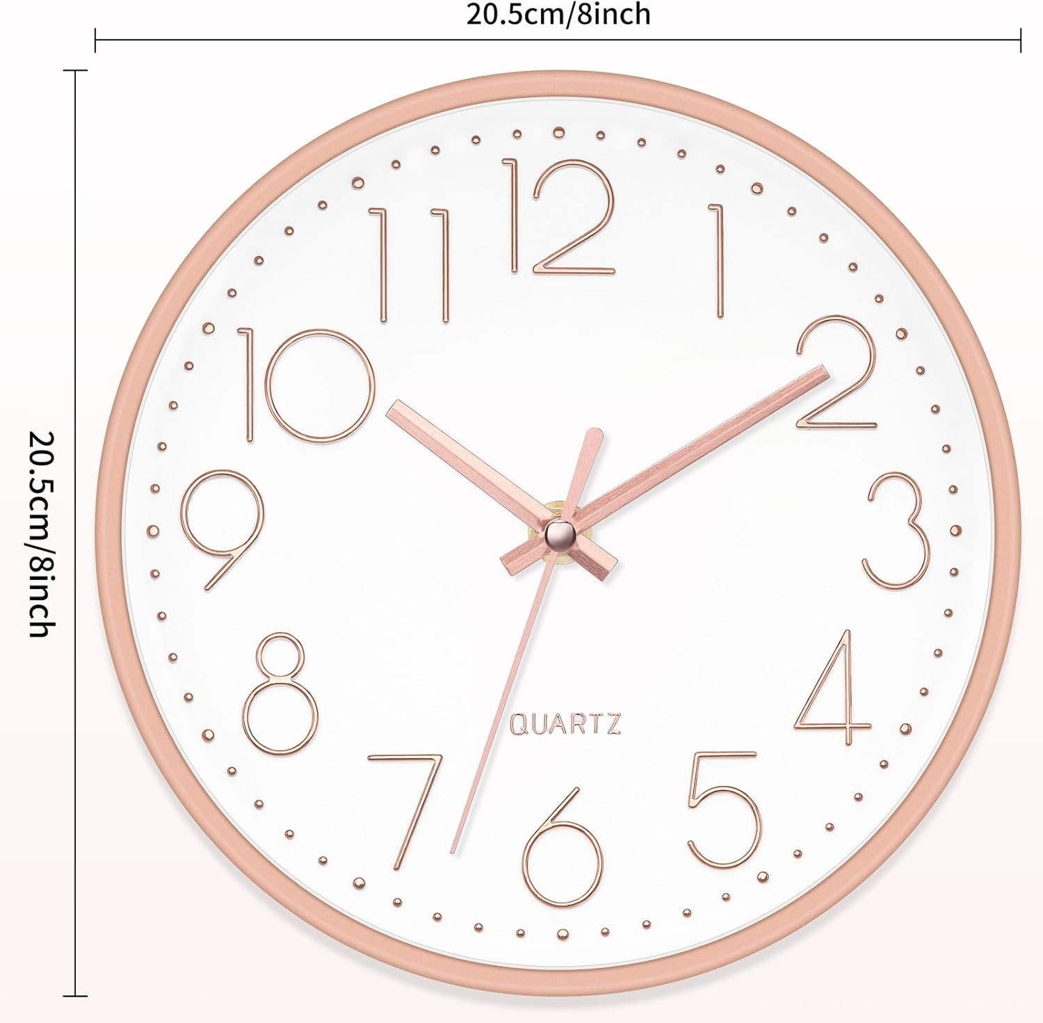 8 Inch Wall Clock Modern Small Wall Clocks Battery Operated Silent Non-Tickin…
