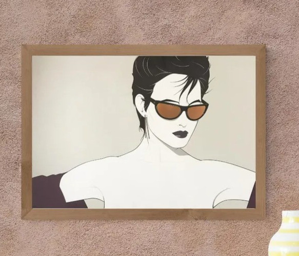 Patrick Nagel Art Print – 80s Minimalist Retro Poster 24×36 Unframed