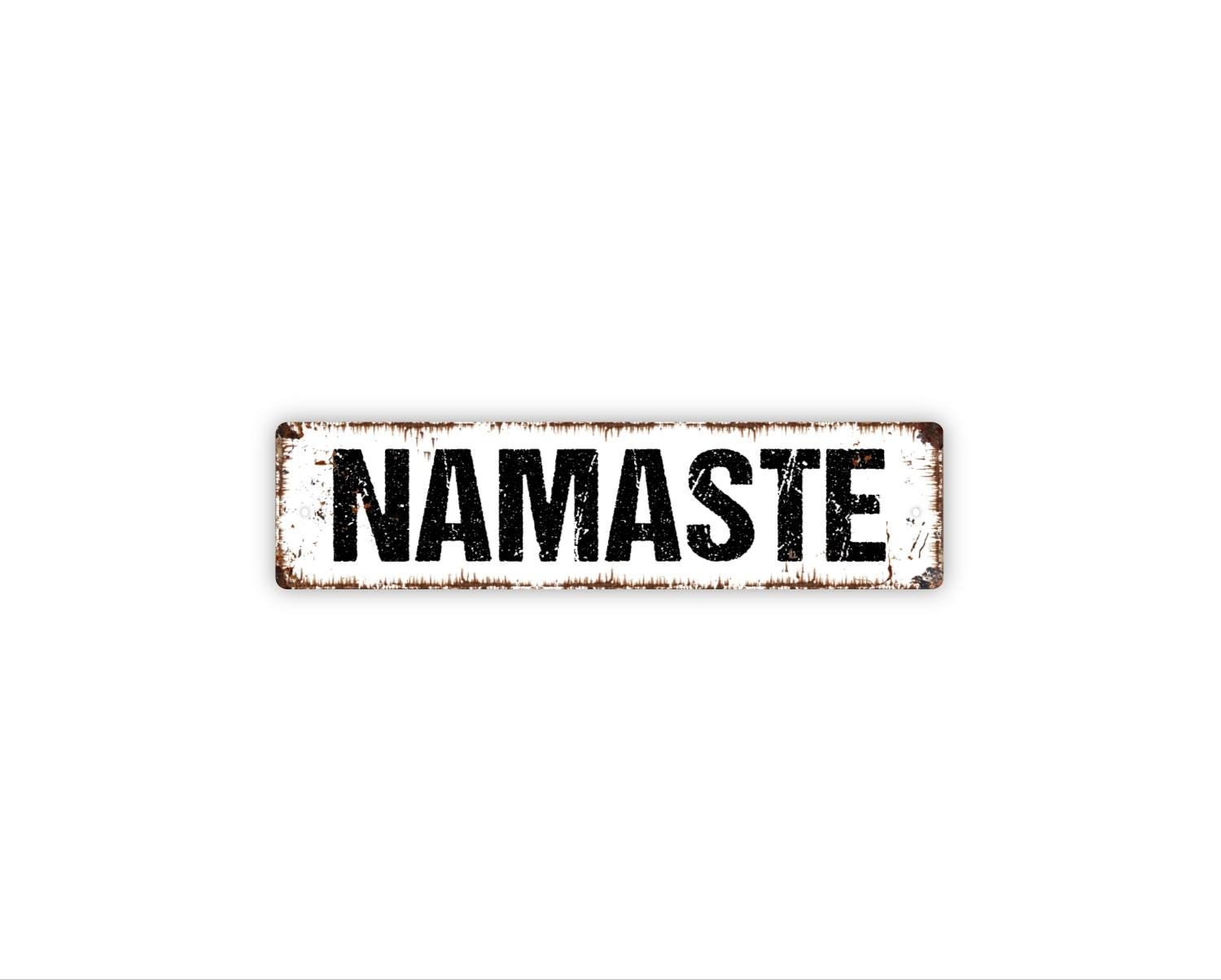 Namaste Sign Metal Wall Decor for Yoga Studio Meditation Room Zen Space