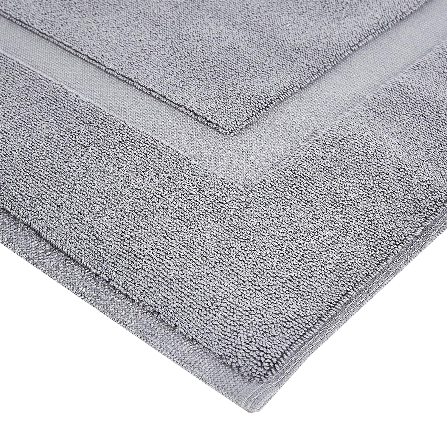 Banded Bathroom Bath Rug Mat, Machine Washable, 100% Cotton, 31&Prime; x 20&Prime;, Powder