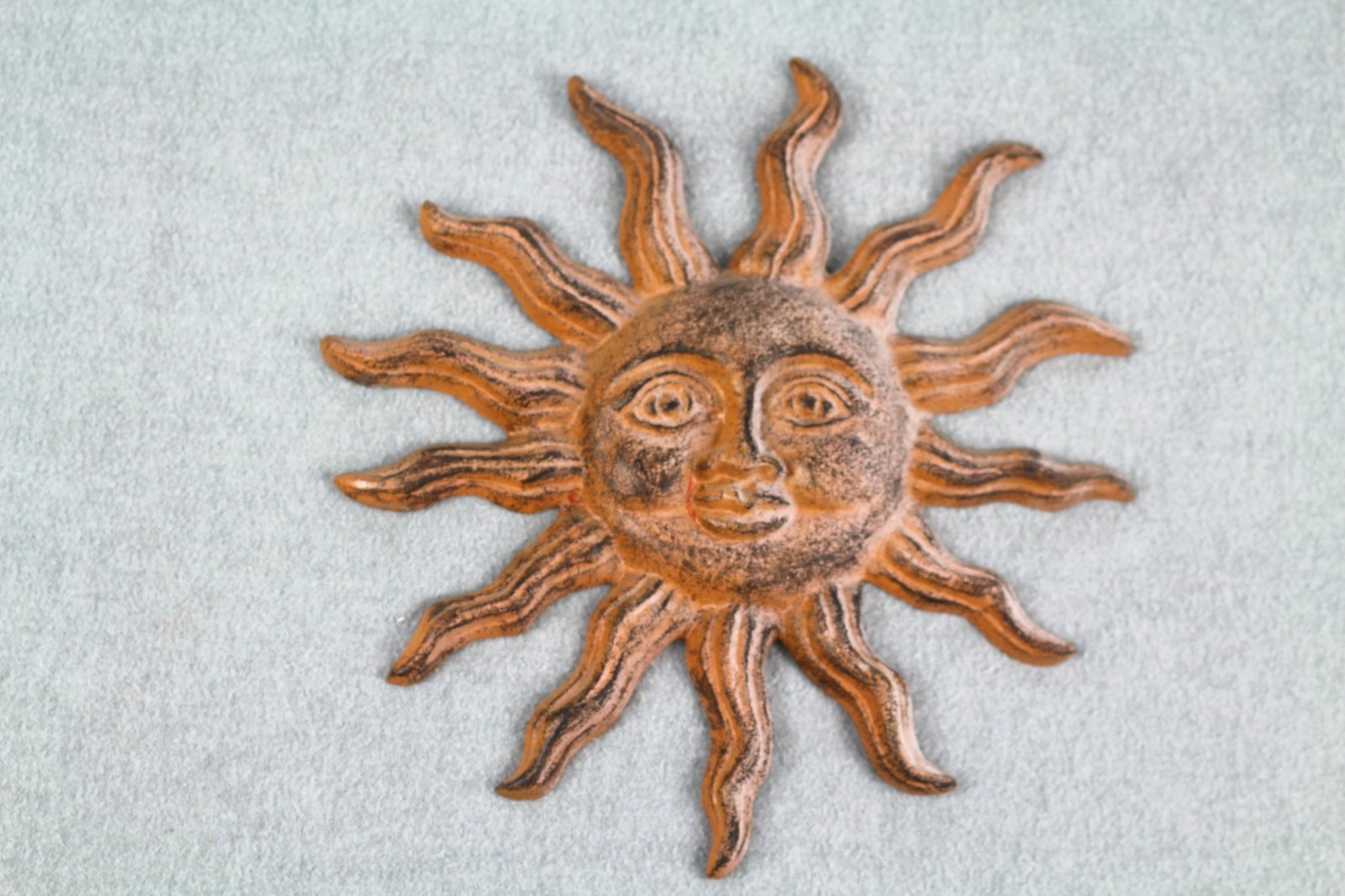 Cast Iron Sun Face 7-3/8&Prime; Hanging Wall Art