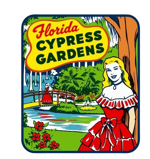 Cypress Gardens Florida Vintage Style Sticker Decal R8638