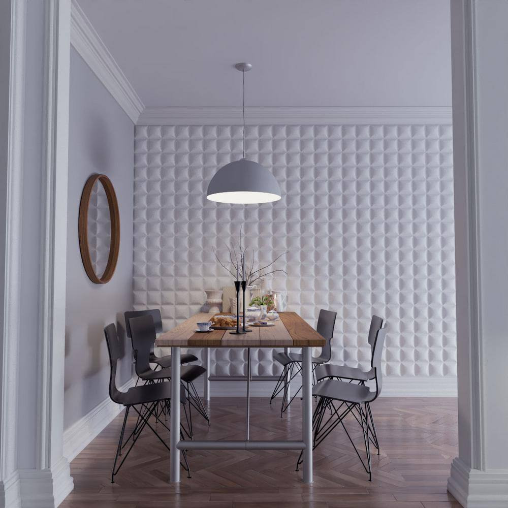 3/16 In. X 19-5/8 In. X 19-5/8 In. PVC White Classic Endurawall Decorative 3D Wa