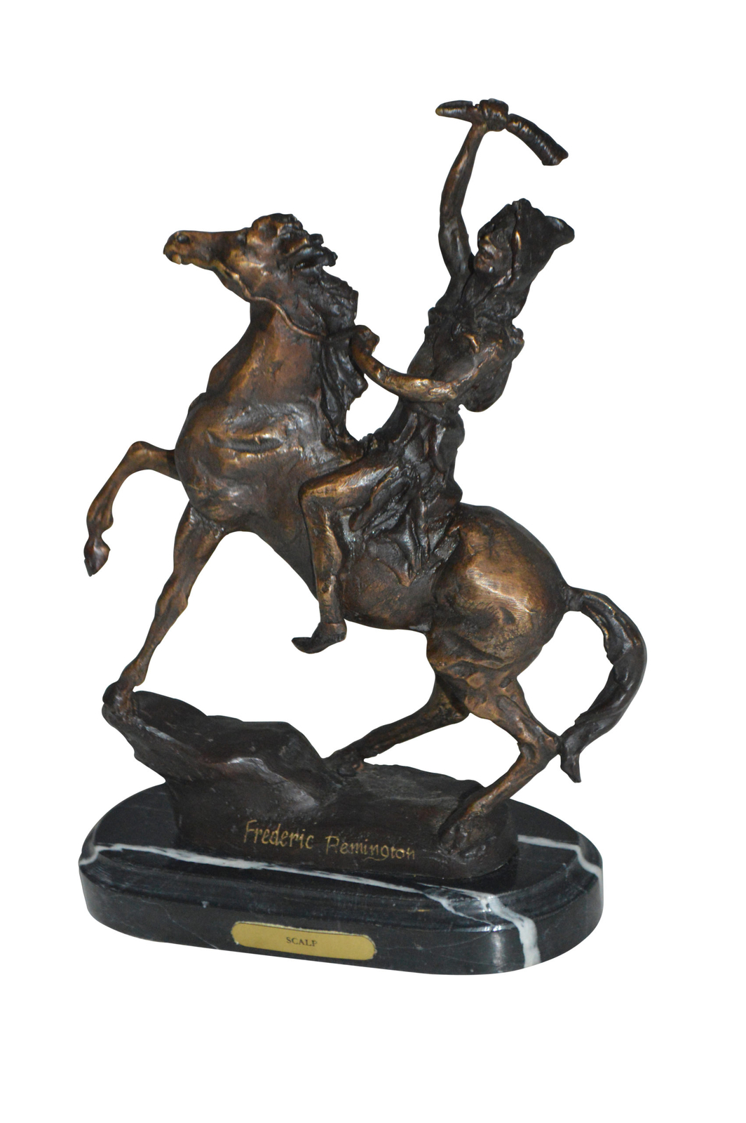 Scalp By Remington Bronze Statue – Size: 3&Prime;L x 7&Prime;W x 10&Prime;H.