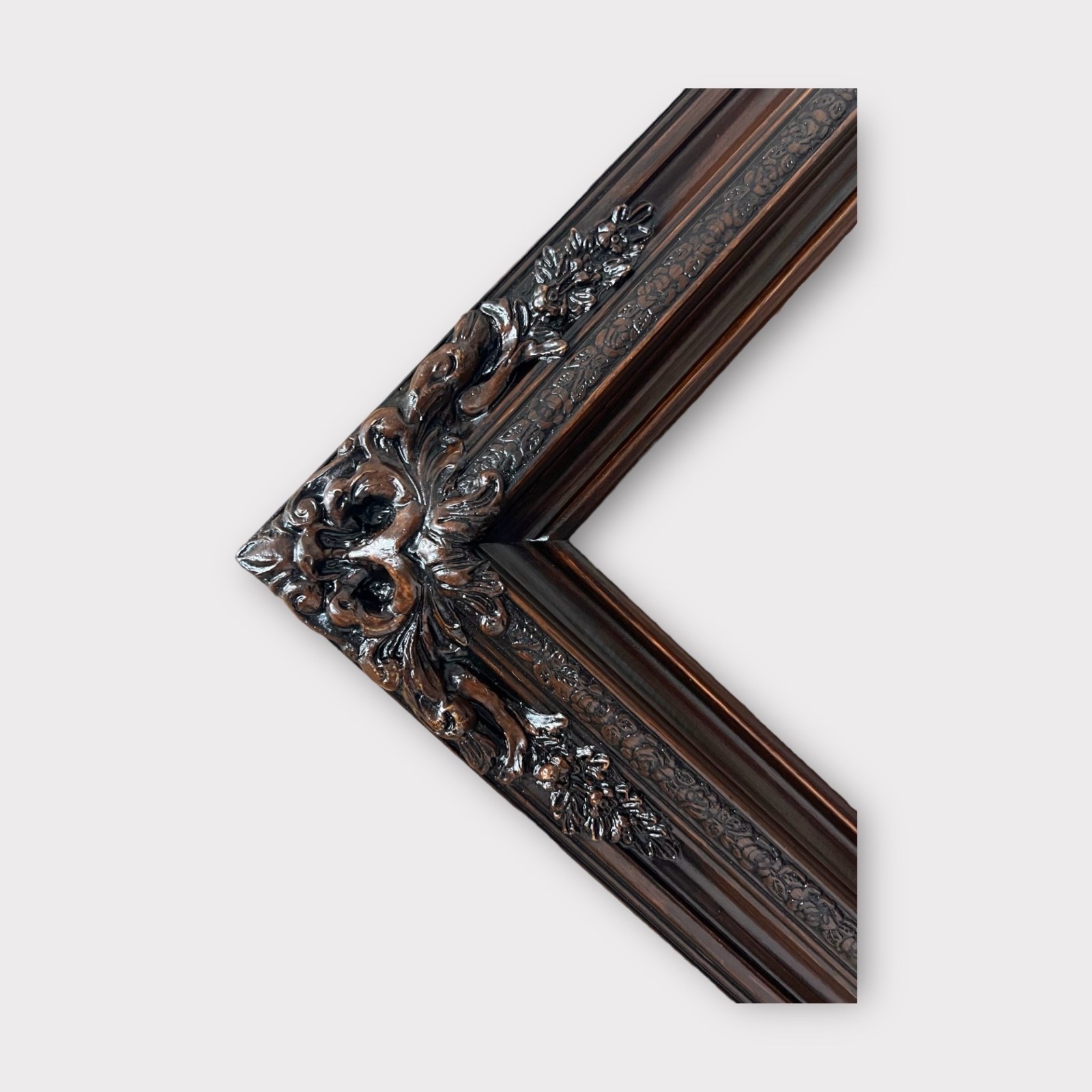 8 x 10 In Stock-Traditional compo XL ornate corners wood frame, Dark Walnut