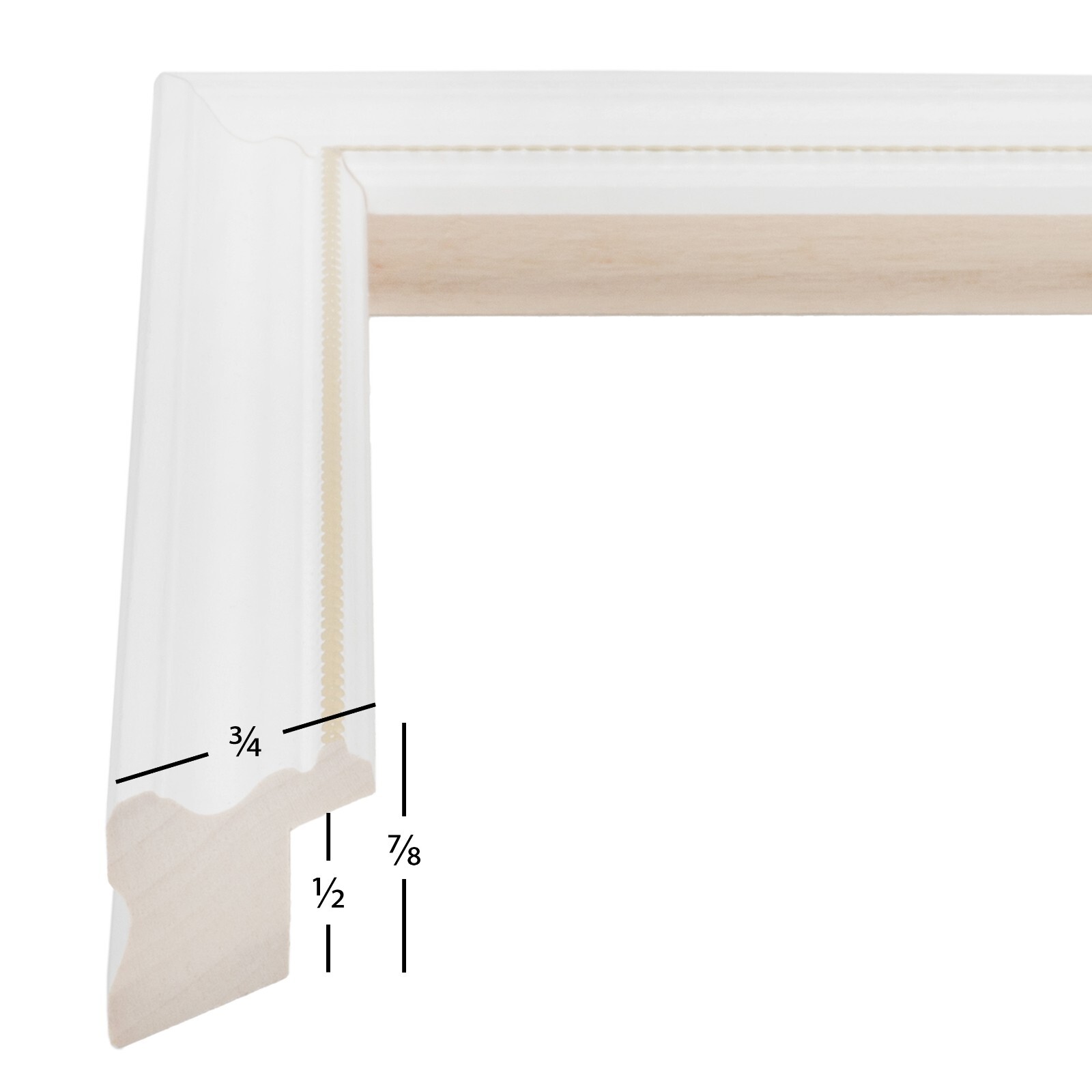 Craig Frames Stratton, 0.75 Inch Wide White and Gold Picture Frame