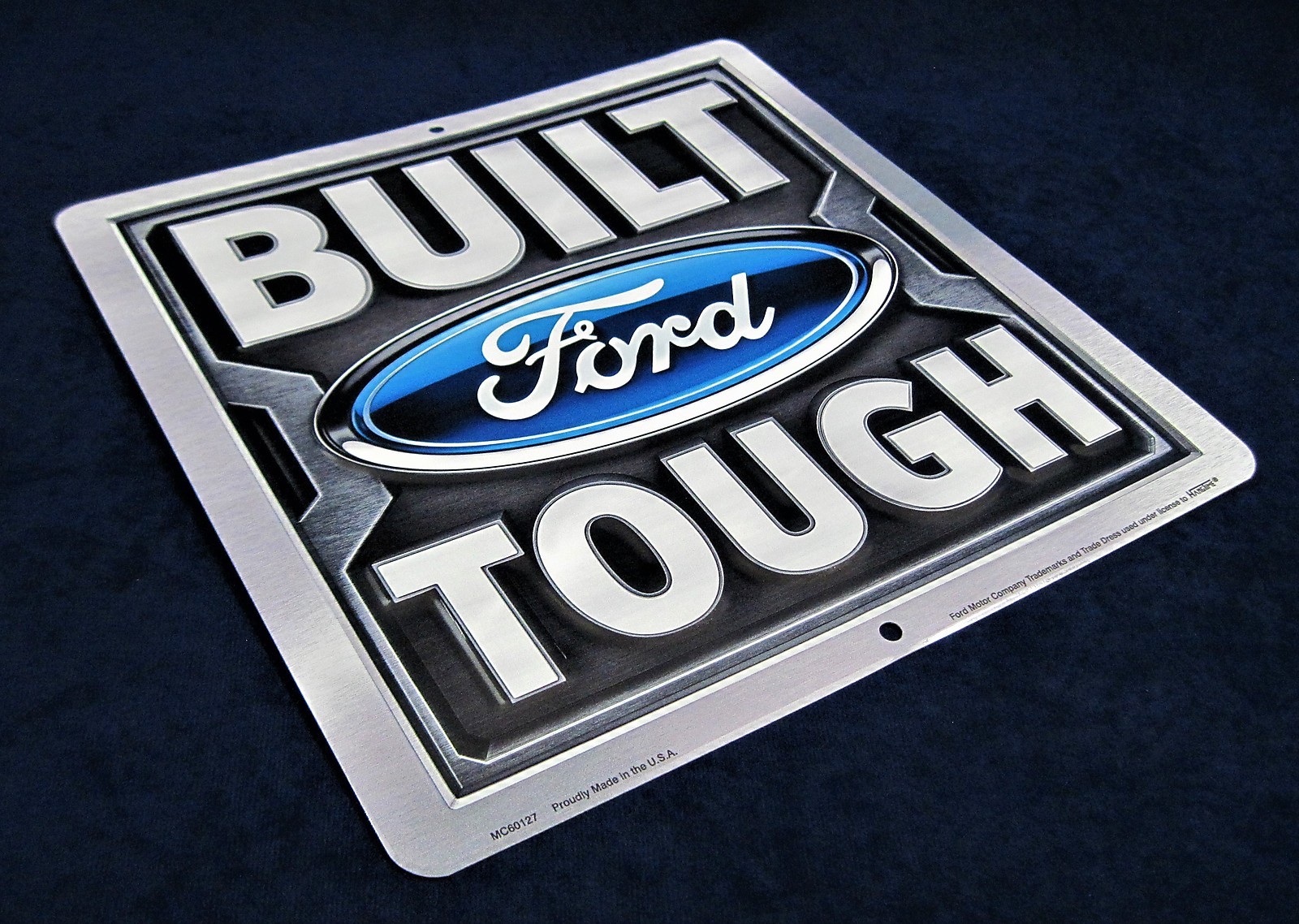 BUILT FORD TOUGH -*US MADE* Embossed Metal Sign – Man Cave Garage Shop Bar Décor