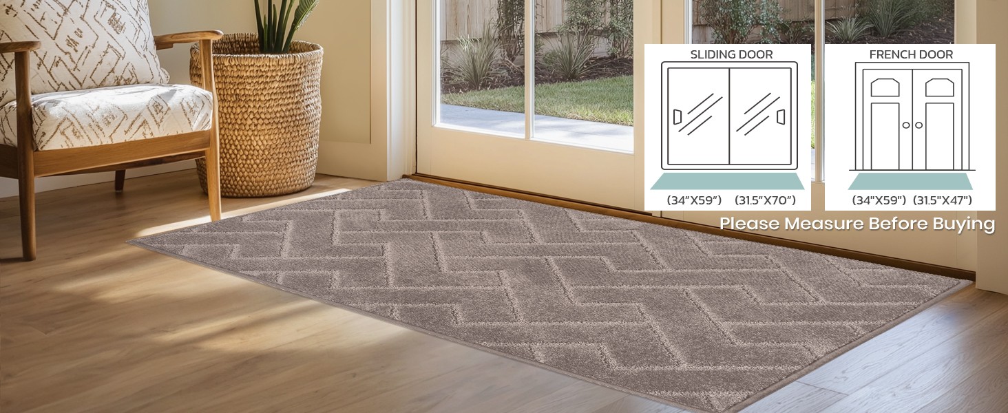 Easy Care Area Rug 4ft x 6ft, Non-Slip Machine Washable Entry Rug, Stain