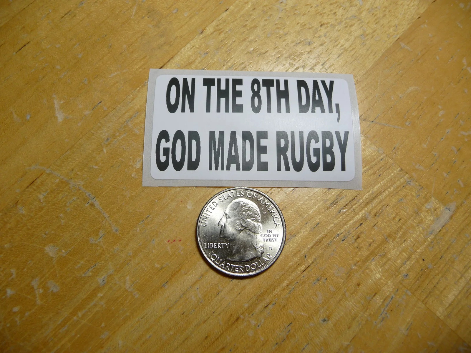 ON THE 8TH DAY GOD CREATED RUGBY STICKER DECAL 1 – 50 BULK PACK FUNNY SPORTS
