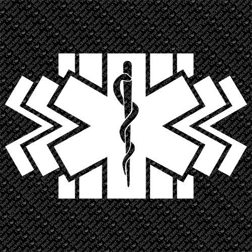 EMS EMT MEDIC DOCTOR NURSE STAR OF LIFE EMERGENCY VINYL DECAL STICKER (E-01)