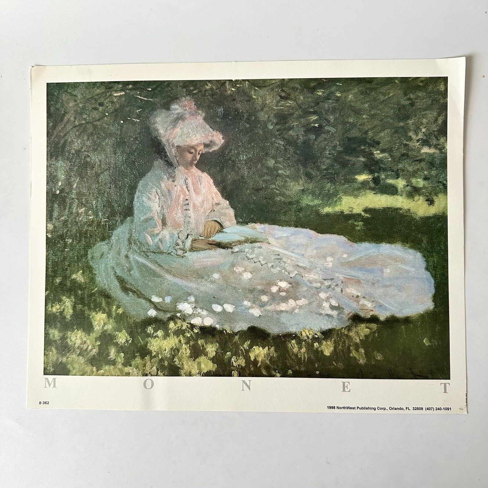 VTG MONET Gallery Print 10×8 inch “Springtime” Or “ La Liseuse” “The Reader”