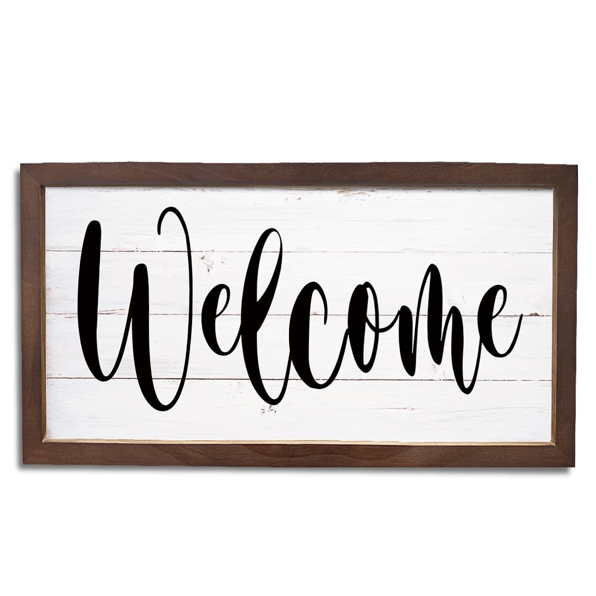 Welcome Signs 15×7.5in Wooden Wall Decor for Indoor Outdoor – Rustic Home