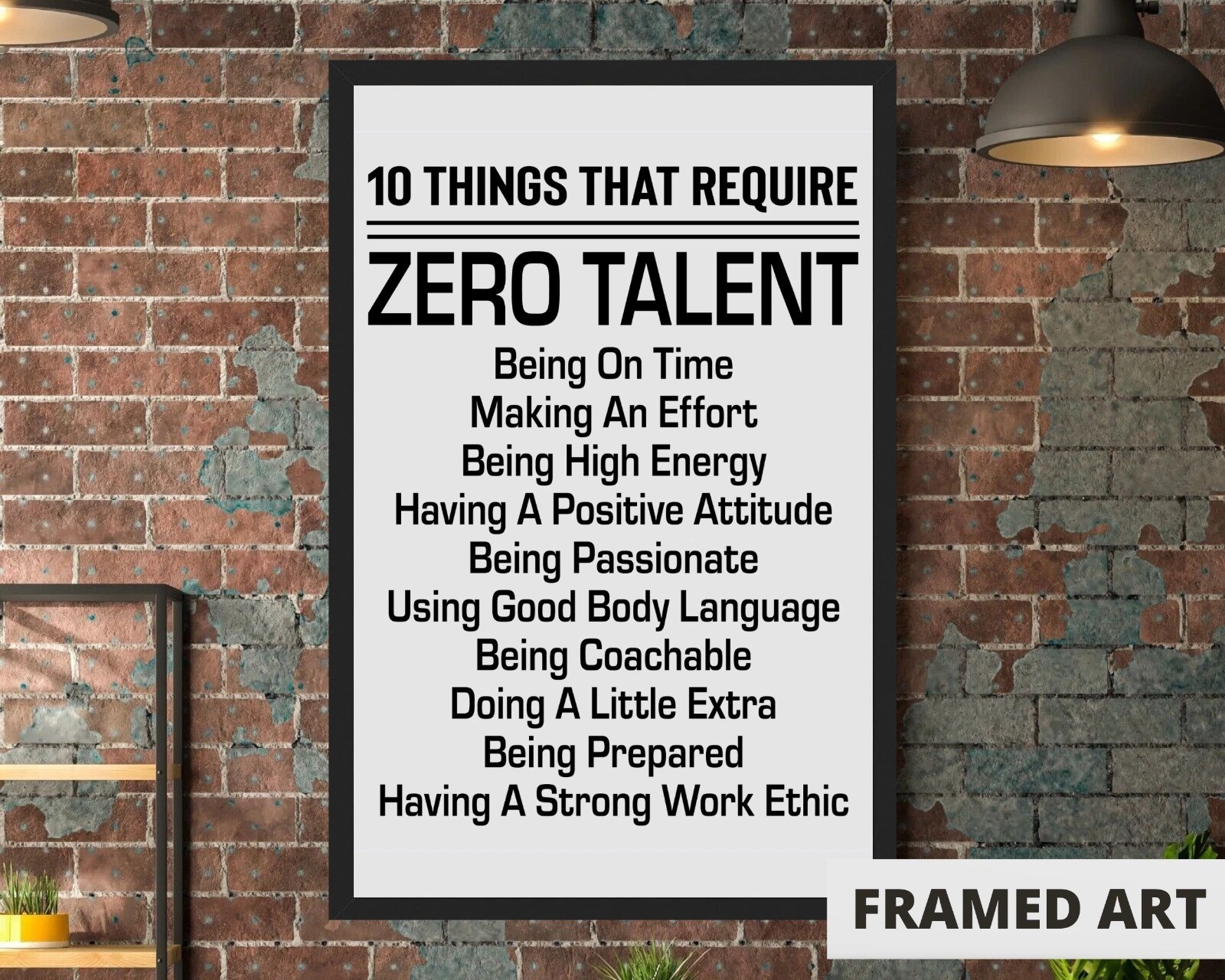 Framed 11×17 Inspirational Quotes Motivational Poster Home Office Decor Wall Art