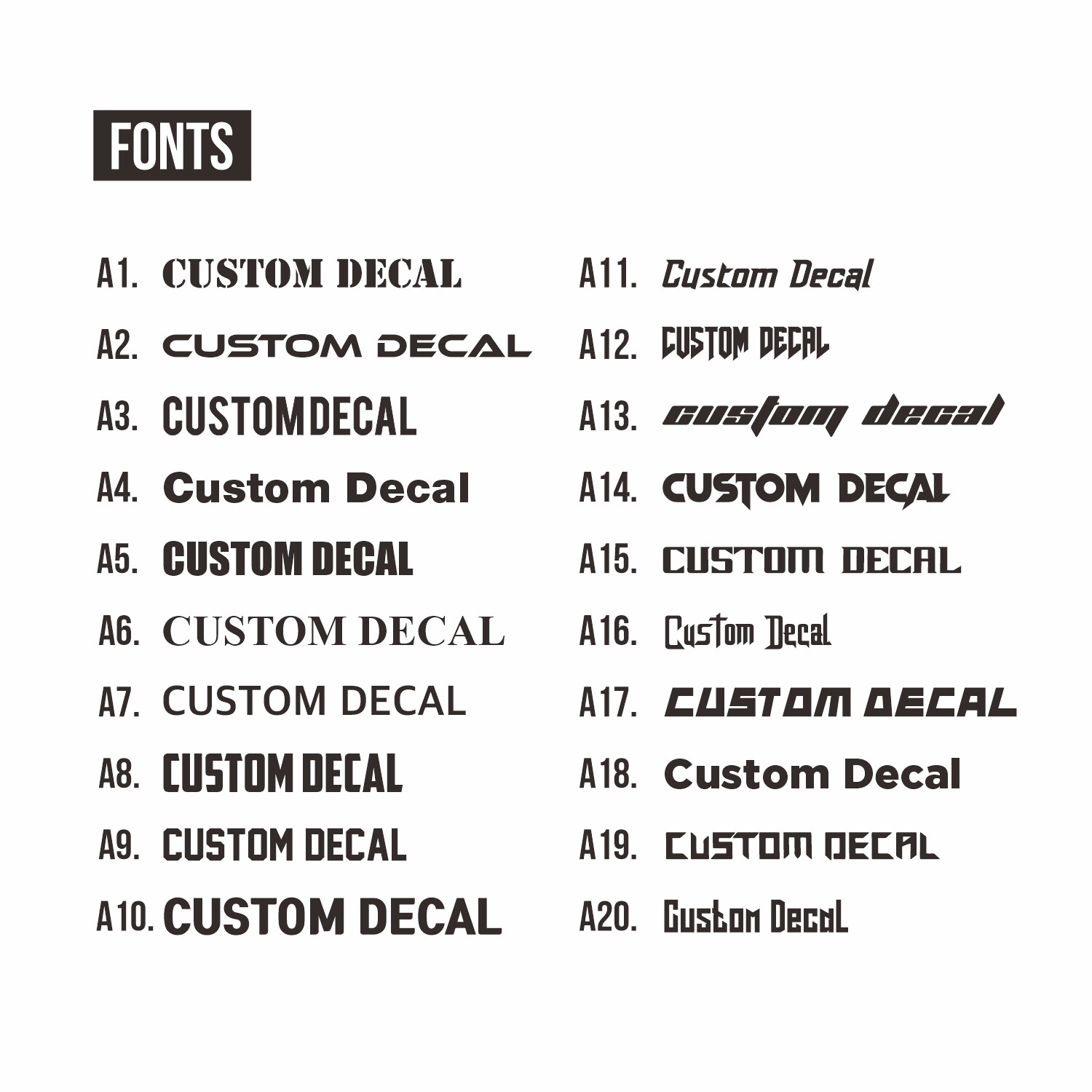Custom Decals – Custom Vinyl Text Decals – Create Your Own Decals – Custom Decal