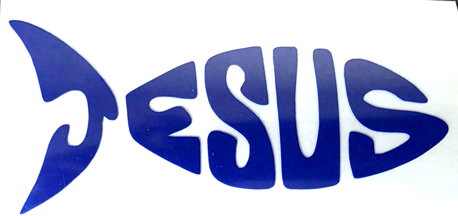 Jesus Fish Vinyl Decal Sticker Waterproof 3×6 Inches Long Lasting 3/2