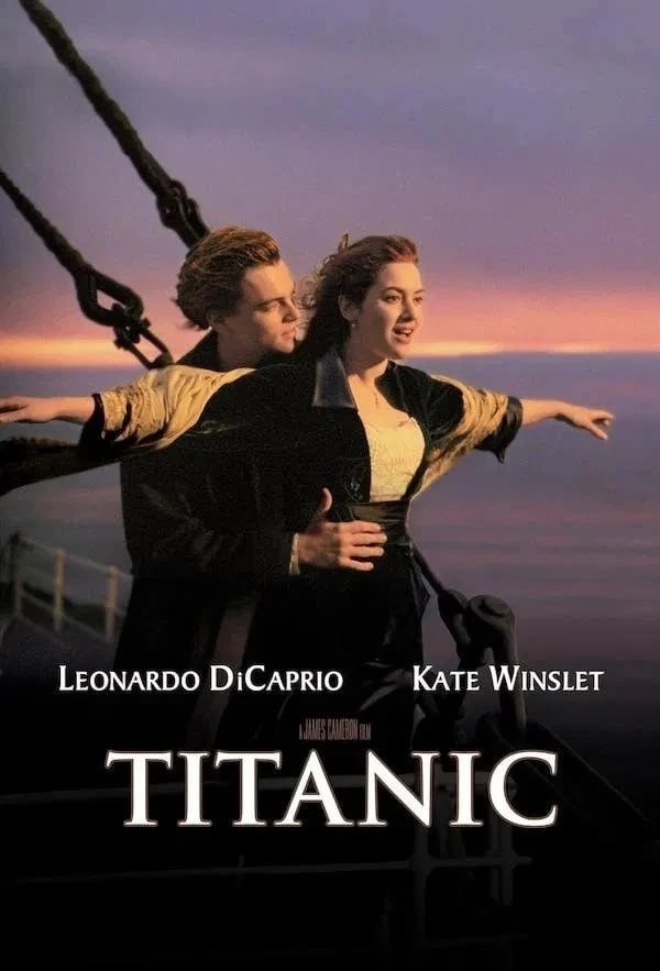 Titanic Leonardo DiCaprio Kate Winslet Iconic Bow Scene Movie Poster