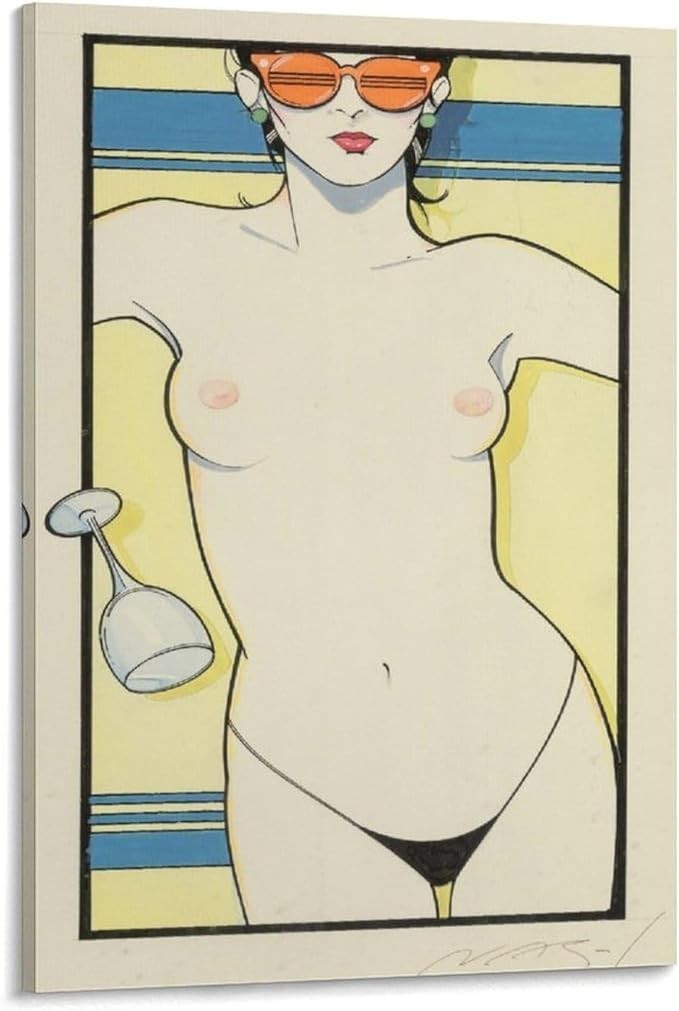 Patrick Nagel Female Illustration Matte Paper Wall Art Poster 24×36
