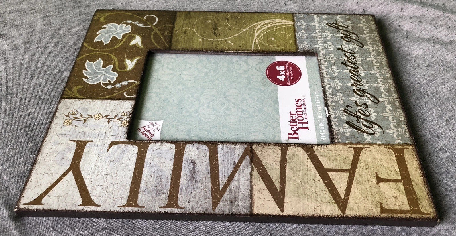 Better Homes & Gardens 4×6 Family Decoupage Picture Frame Vertical or Horizontal