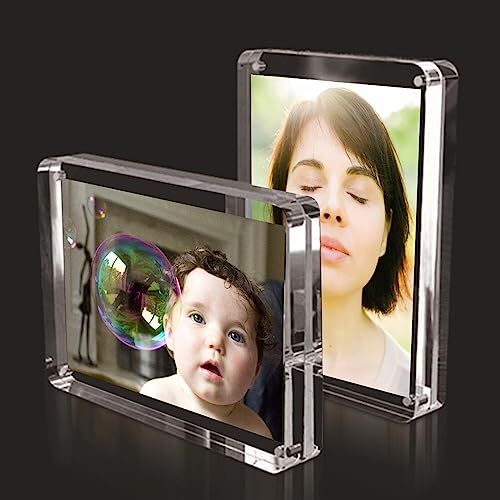 Acrylic Picture Frames 2.5×3.5 inches, Small Picture Frame Magnetic Photo