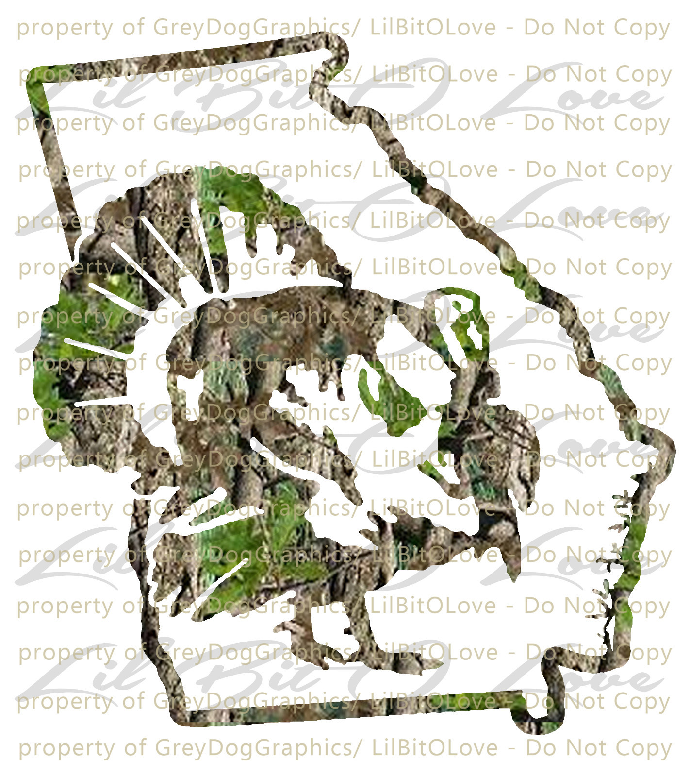 Camouflage Camo Georgia Turkey Hunter Hunting Vinyl Decal Sticker Gobbler Jake