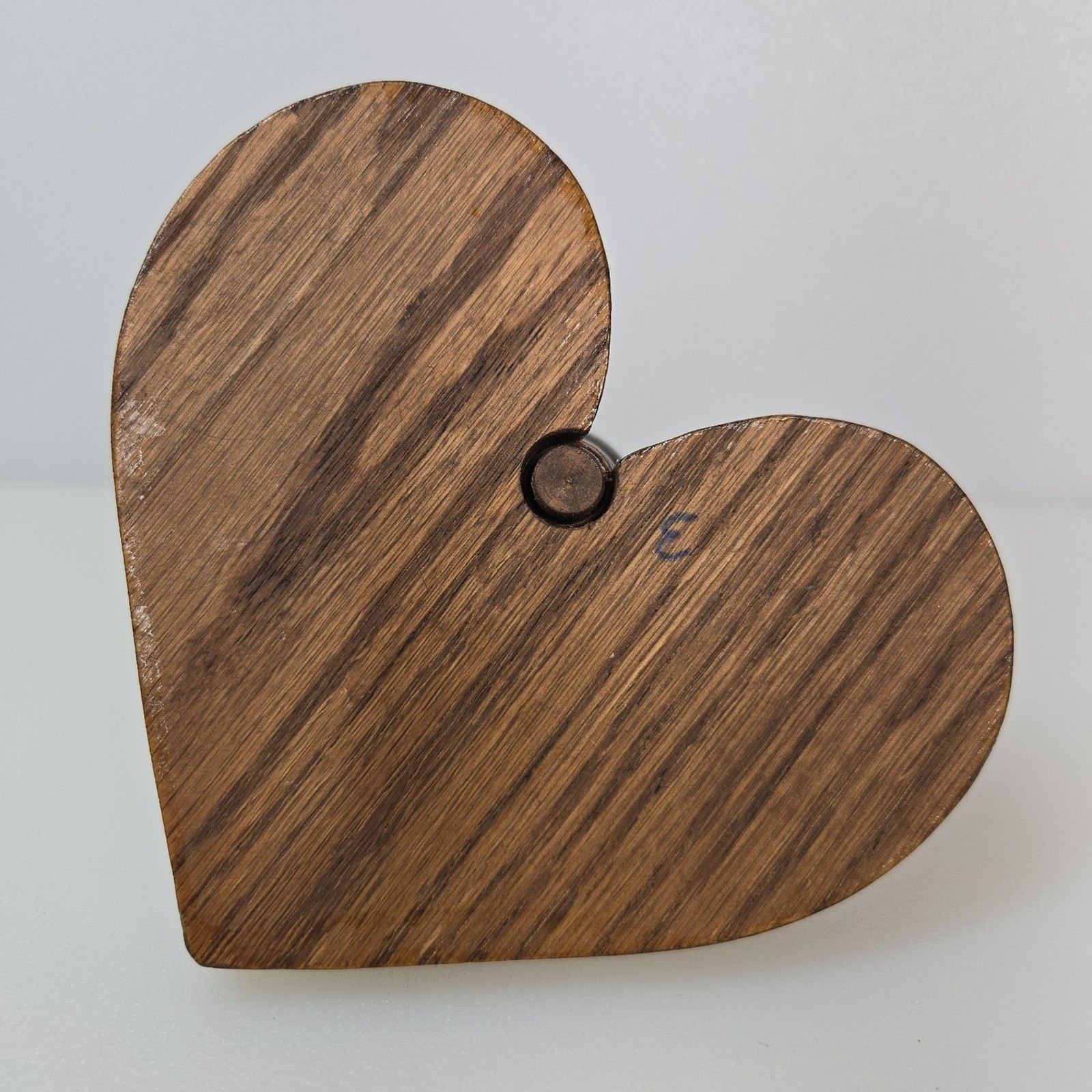 Vintage Oak Heart Candle Holder Rustic Wooden Taper Votive Candlestick Farmhouse