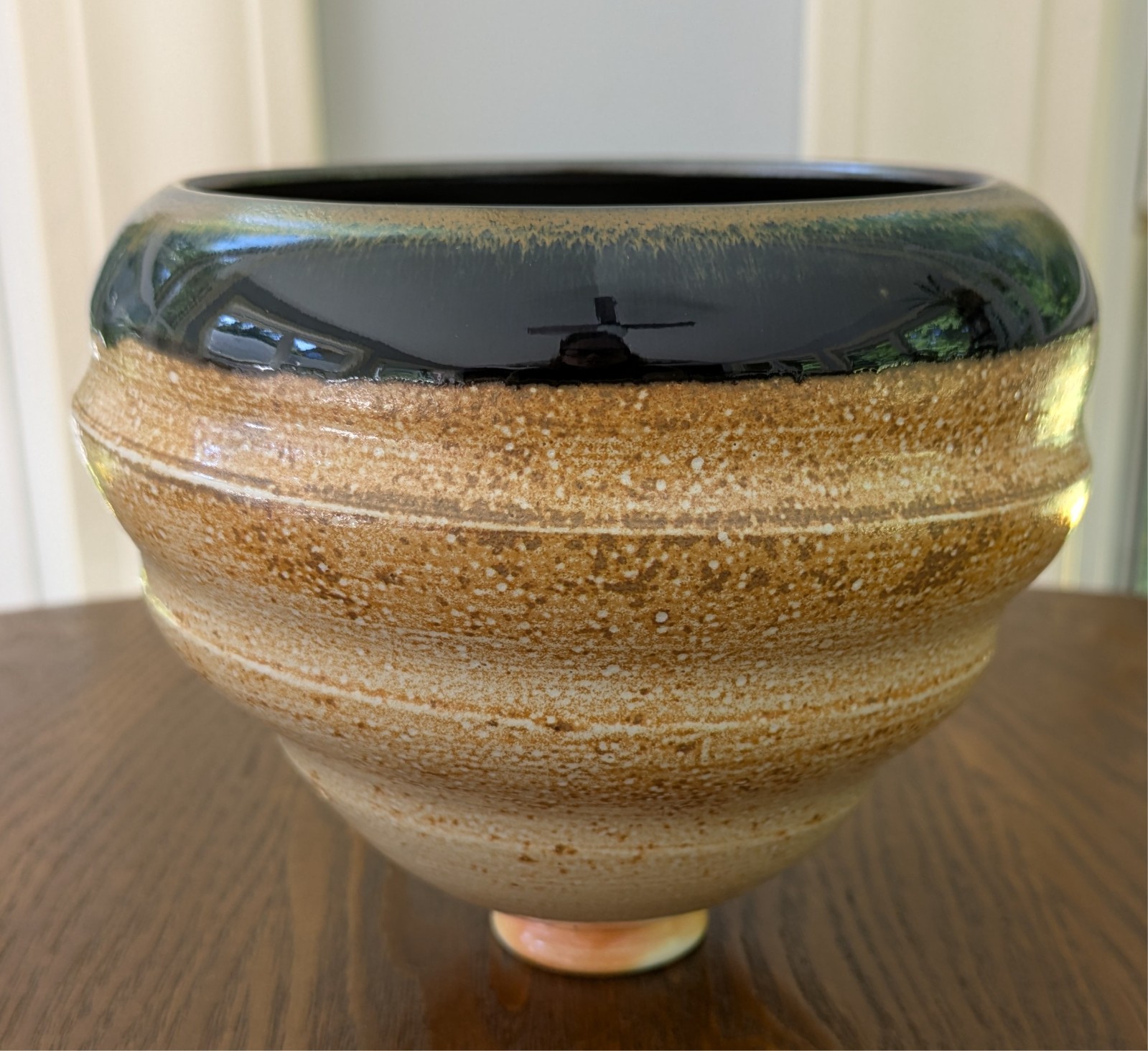 Western Studio art pottery- style of Japanese chawan tea bowl, signed MELMER