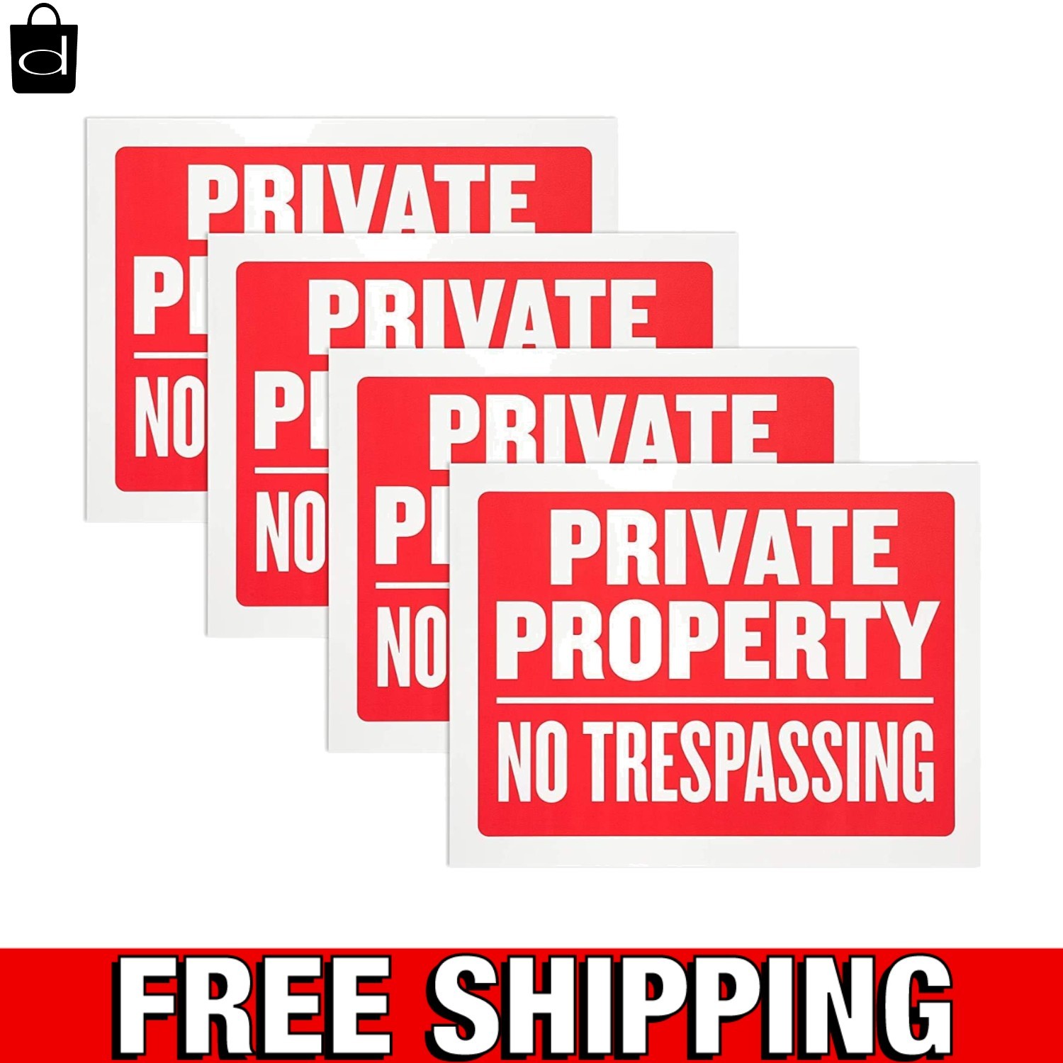 8 Pack Private Property No Trespassing Sign 9 x 12&Prime; Weatherproof Water Resistant