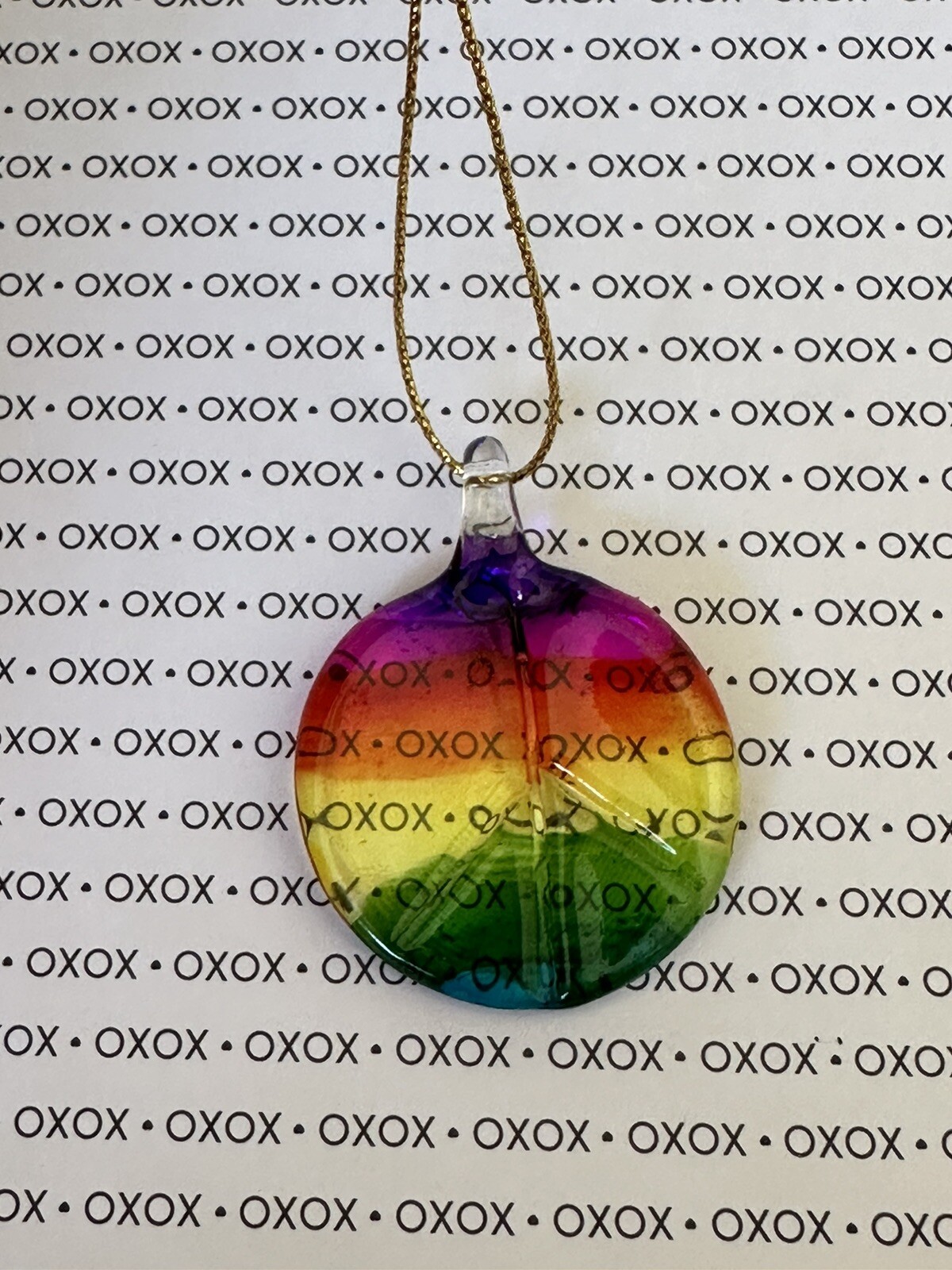 Peace Symbol Rainbow Hand Blown Glass Mexican Art Work, Pride Month 🎉