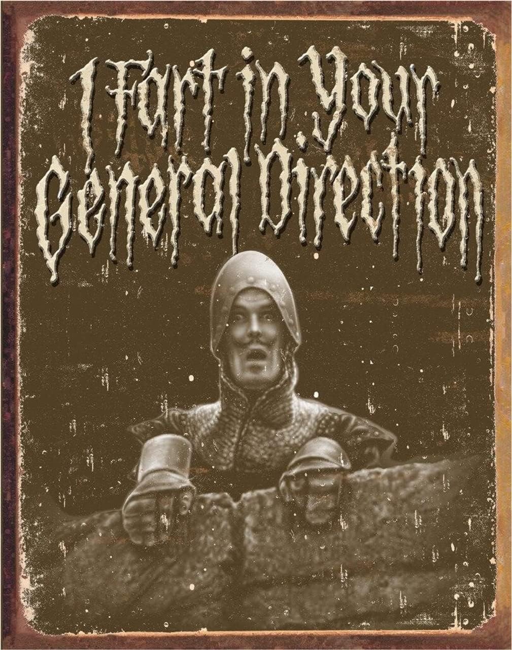 Tin Metal Signs Monty Python – Black Knight Security Tin Sign – Nostalgic