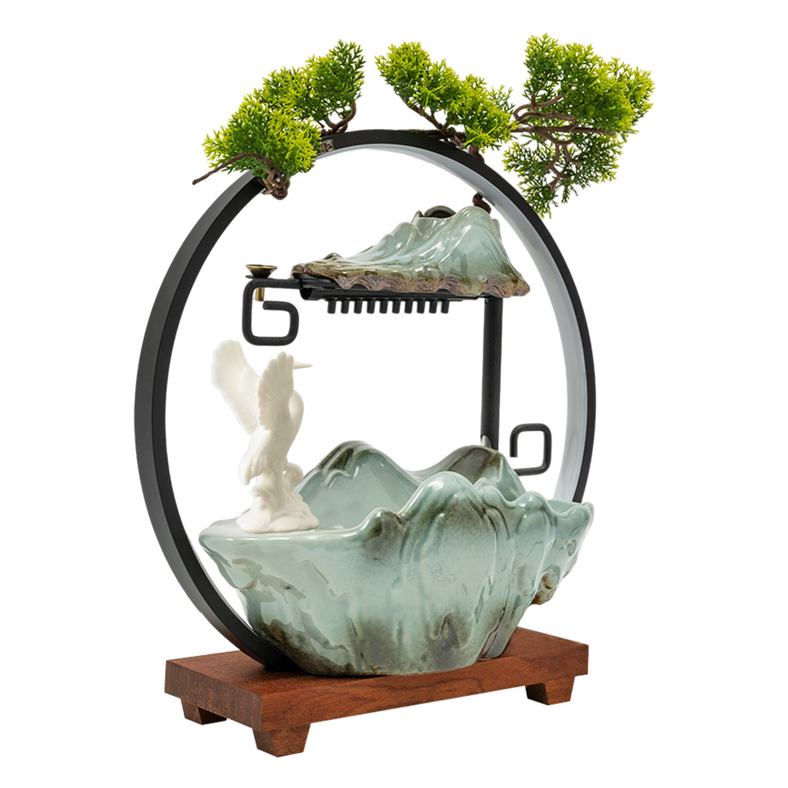 Tabletop Water Fountain Indoor Waterfall with LED Light Mist Desk Fountain 110V！
