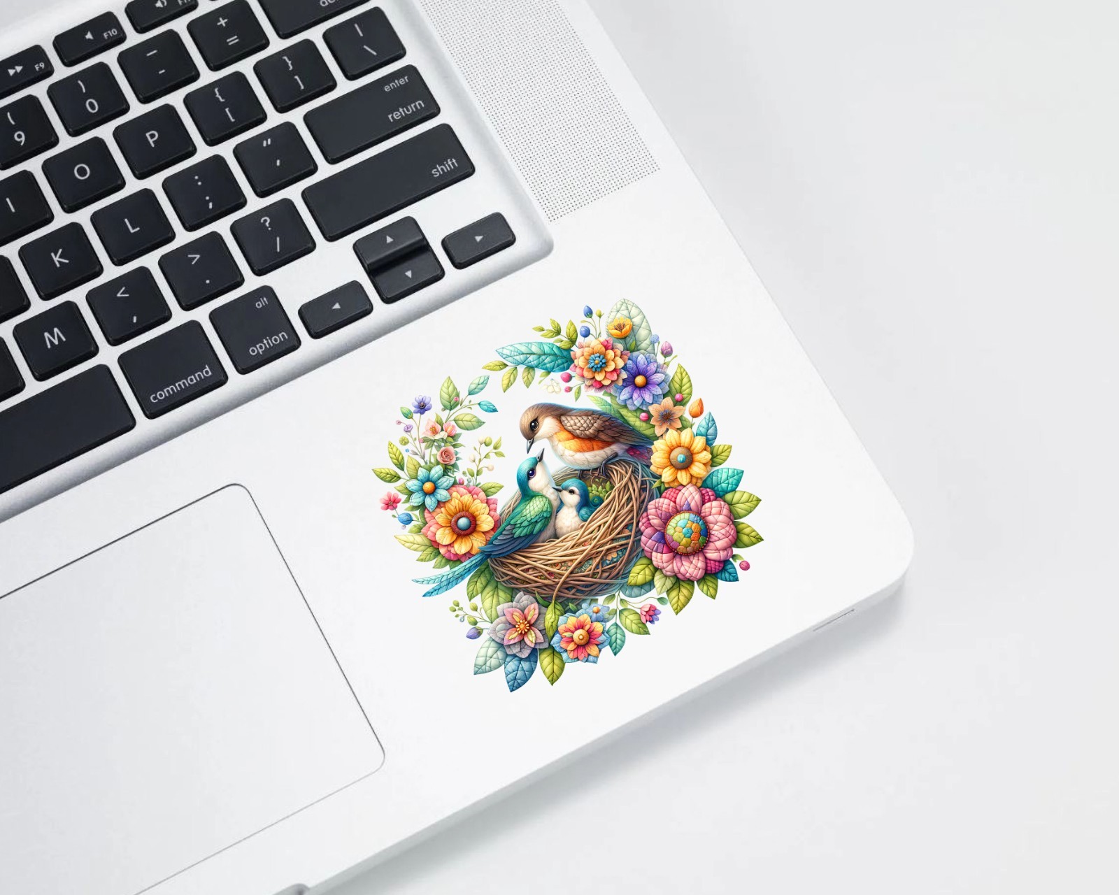 Bird Family in Nest UV DTF Transparent Sticker / Decal