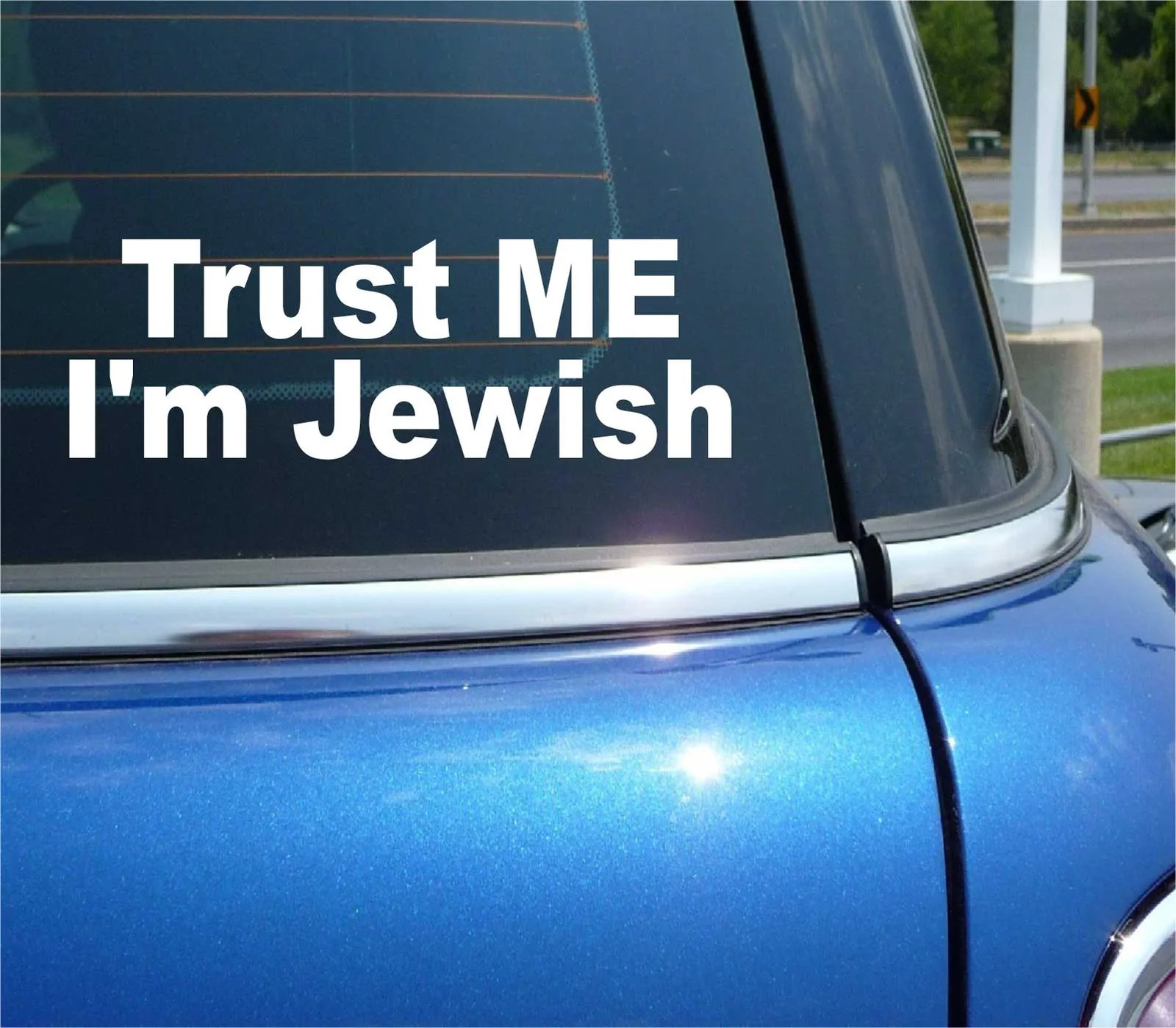 TRUST ME I&rsquo;M JEWISH RELIGION JEW ISRAEL HUMOR FUNNY CAR DECAL BUMPER STICKER