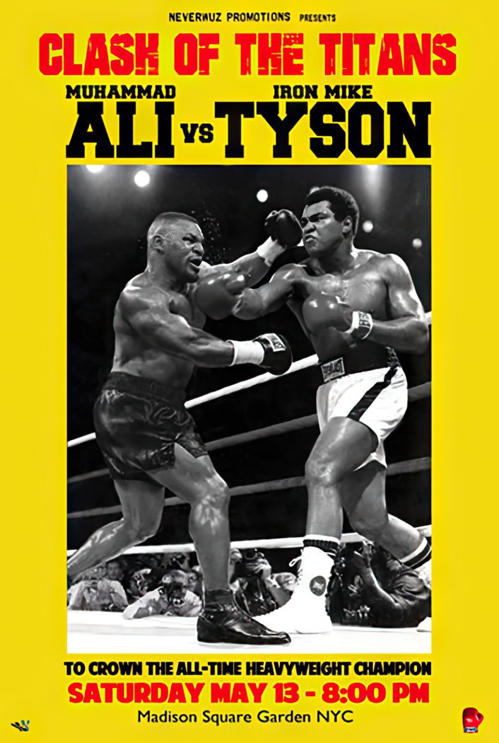Muhammad Ali vs. Iron Mke Tyson – Sports Poster (Clash Of The Titans) (24 x 36&Prime;)