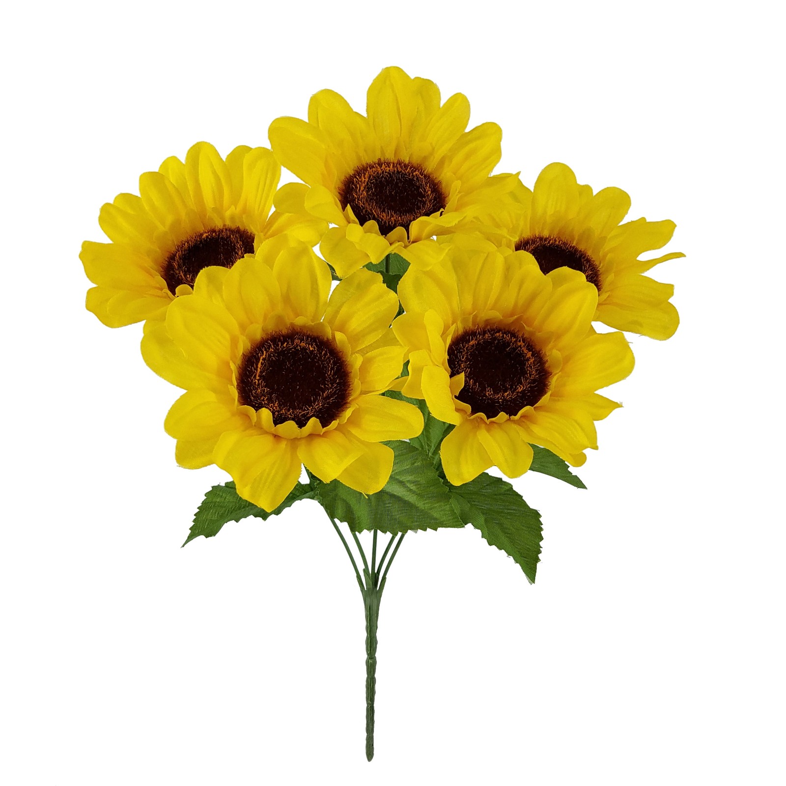 4 Pack 12.5 in Indoor Artificial Sunflower Pick Yellow Color