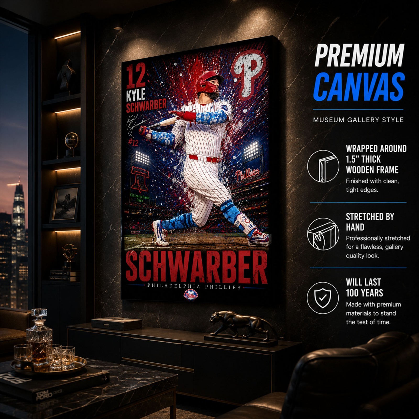 Kyle Schwarber Phillies Poster or Canvas – Kyle Schwarber Phillies Wall Art