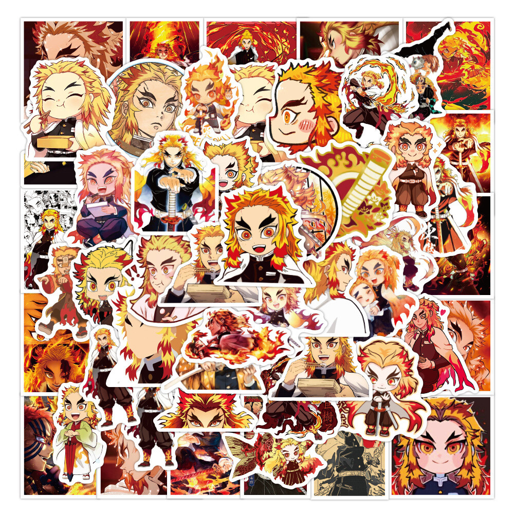 100Pcs Rengoku Kyoujurou Anime Sticker for Adults Teens Girls Water Bottles