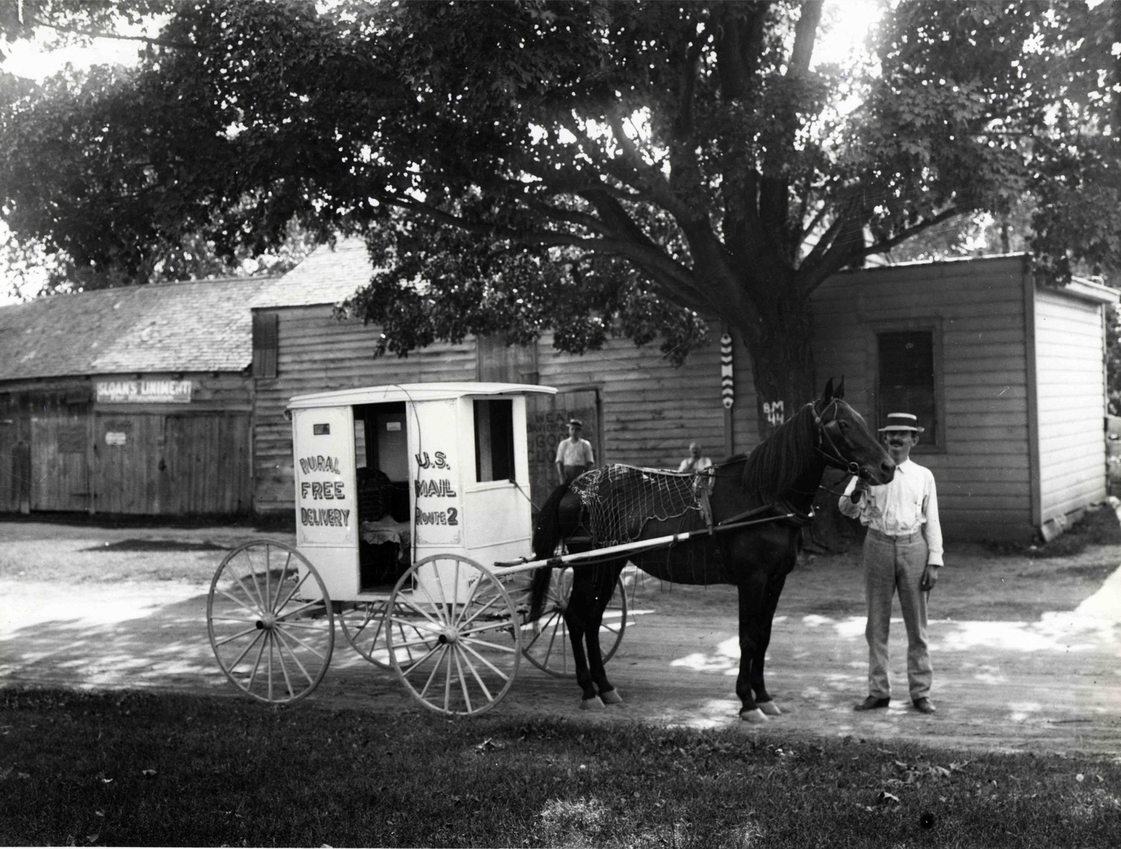 3453.Very early US Post Office mailman History B&W POSTER.Home Room art decor