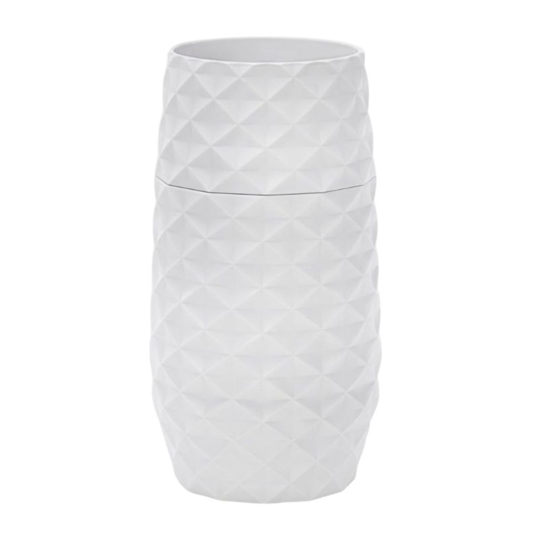 Amaranth Diamond Pattern 7.5 Inch Vase Durable Construction (White)